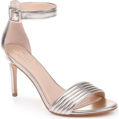 Jewel Badgley Mischka Kristina Ankle Strap Sandal, Metallic