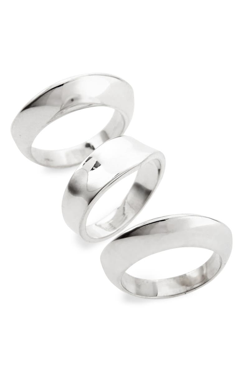 Sophie Buhai Disc & Dimple Set of 3 Sterling Silver Stacking Rings ...