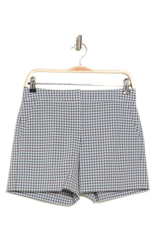 Theory Lynie Check Shorts In Blue Multi