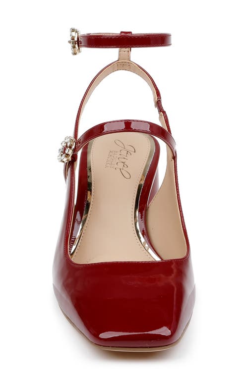 Shop Jewel Badgley Mischka Keilani Ankle Strap Mary Jane Pump In Bordeaux Patent