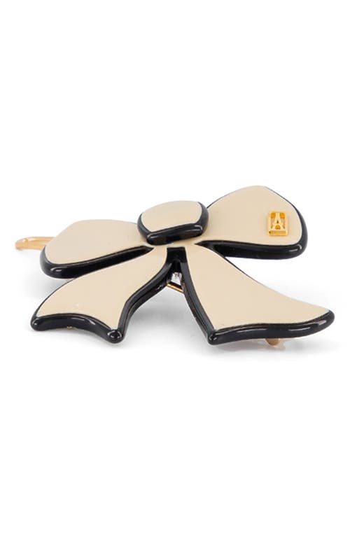 Shop Alexandre De Paris Side Bow Barrette In Beige