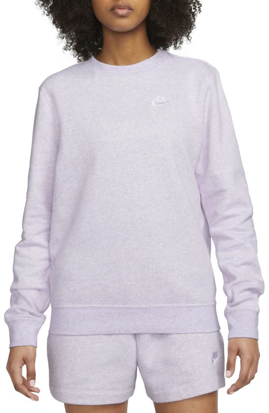 Nike Women's  Sportswear Club Fleece Crew-neck Sweatshirt In Purple