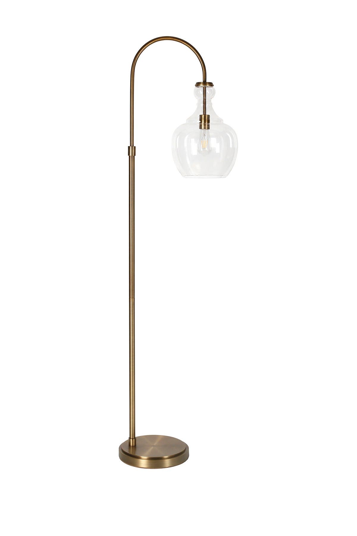 Addison And Lane Verona Arc Brass Floor Lamp With Clear Glass Shade ...