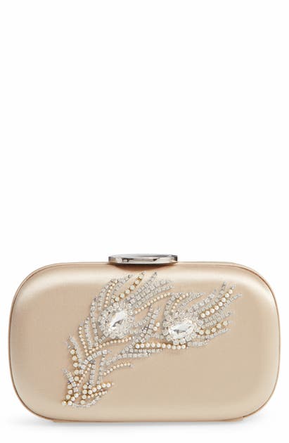 GIAMBATTISTA VALLI CRYSTAL EMBELLISHED SATIN CLUTCH,19FWPVVEBC44