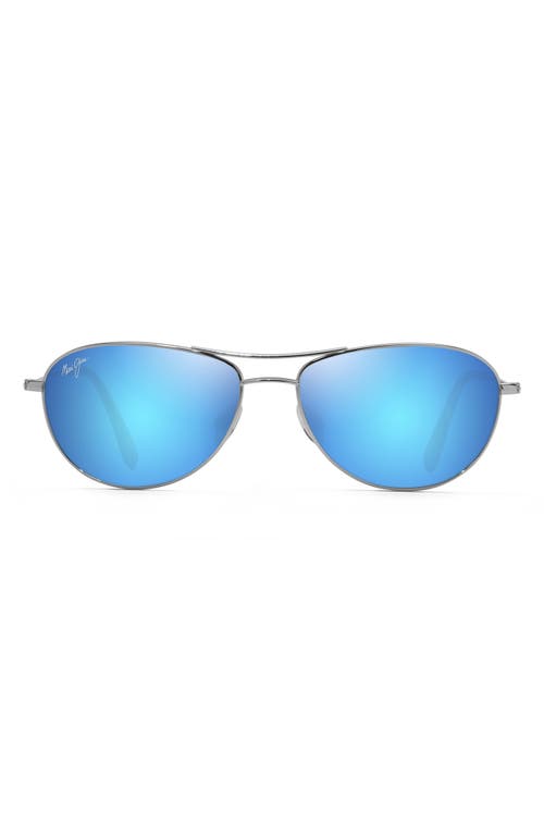 Maui Jim Baby Beach 56mm Polarized Aviator Sunglasses In Blue