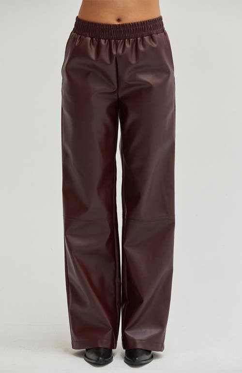 CRESCENT CRESCENT FAUX LEATHER STRAIGHT LEG PANTS