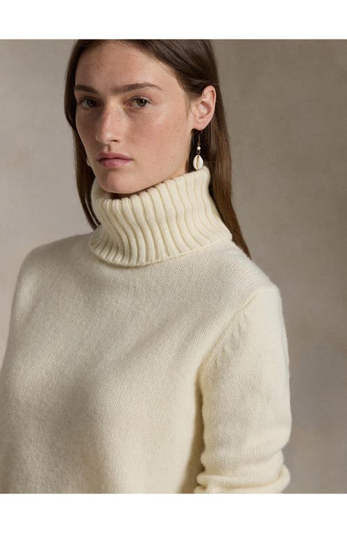 Shop Polo Ralph Lauren Wool Turtleneck Sweater In Authentic Cream