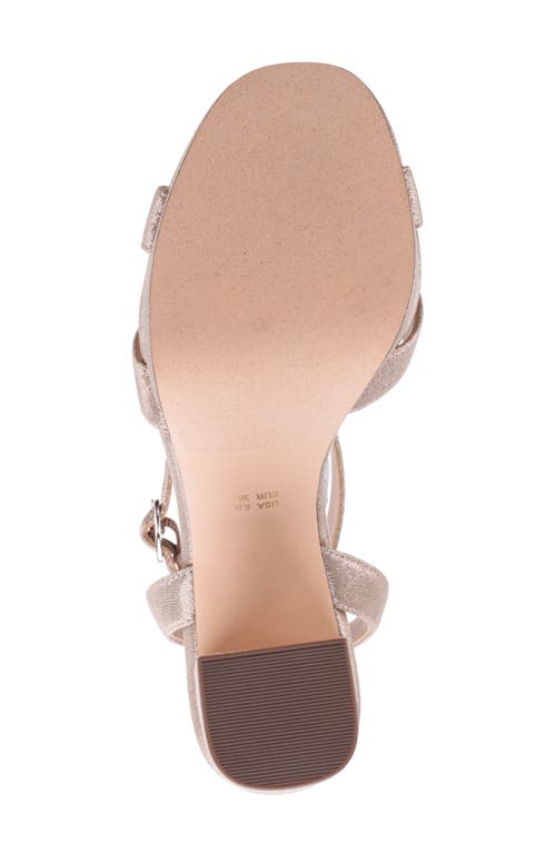 Nina Sheilia Ankle Strap Sandal In Taupe Reflective Suedette