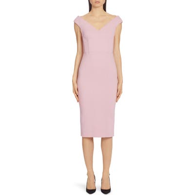 Dolce & gabbana V-Neck Sleeveless Crepe Sheath Dress, US / 40 IT - Pink