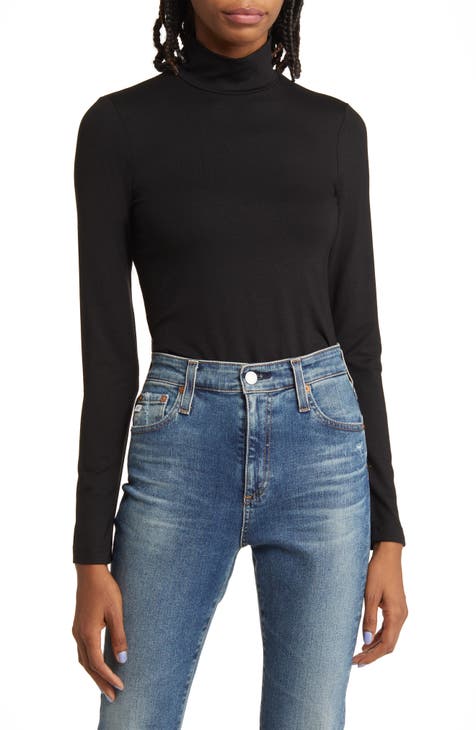 Other Stories textured low back long sleeve top in black