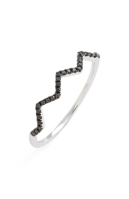 Bony Levy 'stackable' Zigzag Diamond Ring In Black Diamond/white Gold