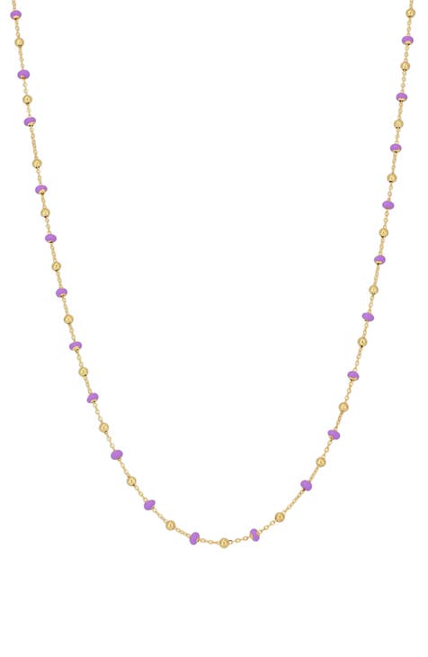 14K Gold Enamel Bead Chain Necklace (Nordstrom Exclusive)