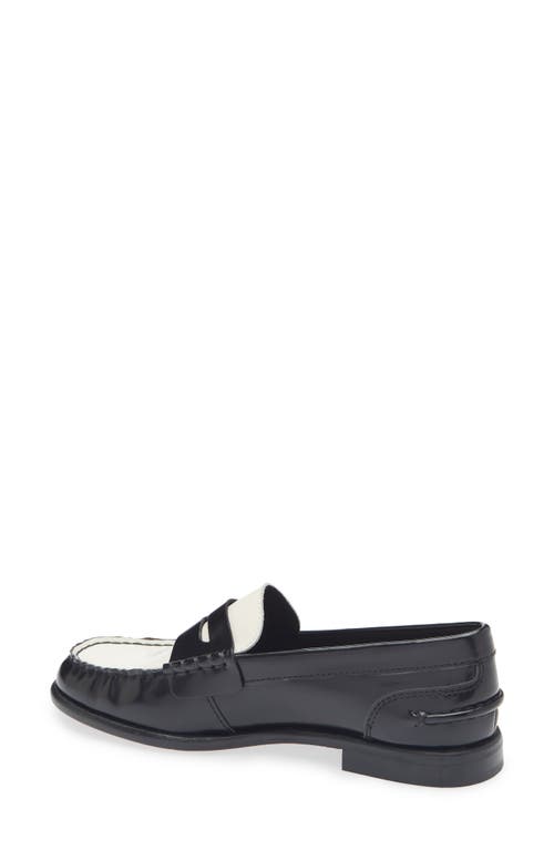 Rag & Bone Carter Penny Loafer In Black/white