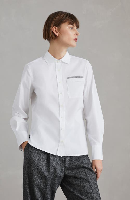 Shop Brunello Cucinelli Poplin Shirt In White