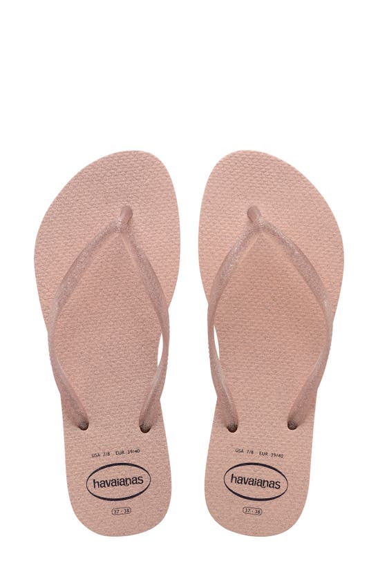 Havaianas Women's Slim Gloss Thong Flip Flops In Ballet Rose