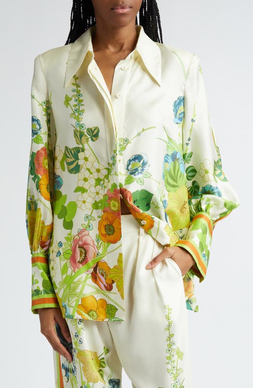 ALEMAIS Constance Floral Print Shirt Cream at Nordstrom,