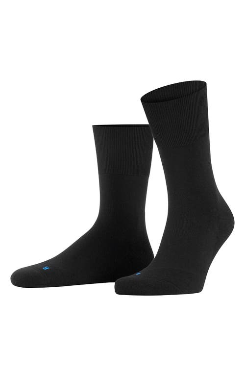 Shop Falke Gender Inclusive Run Crew Socks In Black