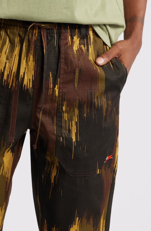 Shop Icecream Drip Camo Straight Fit Drawstring Ripstop Pants In Dried Tobacco