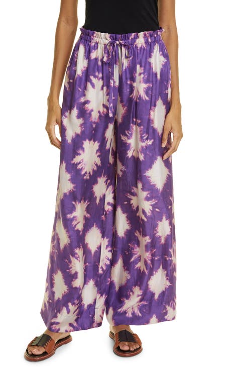 Lourdes Silk Wide-Leg Pants