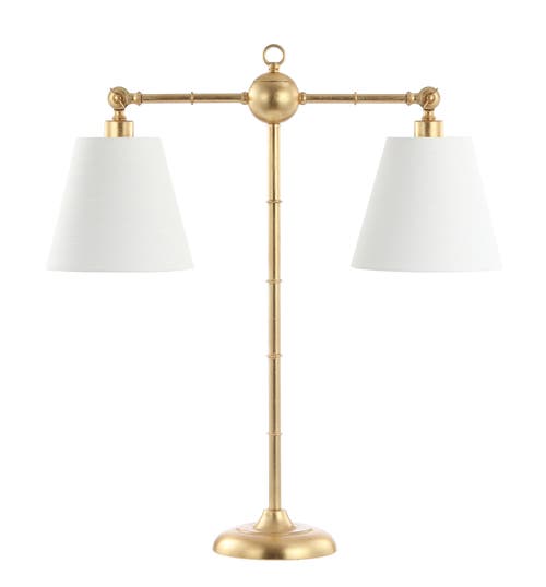 Shop Jonathan Y Ruth 2-light Library Metal Led Table Lamp In Gold Leaf