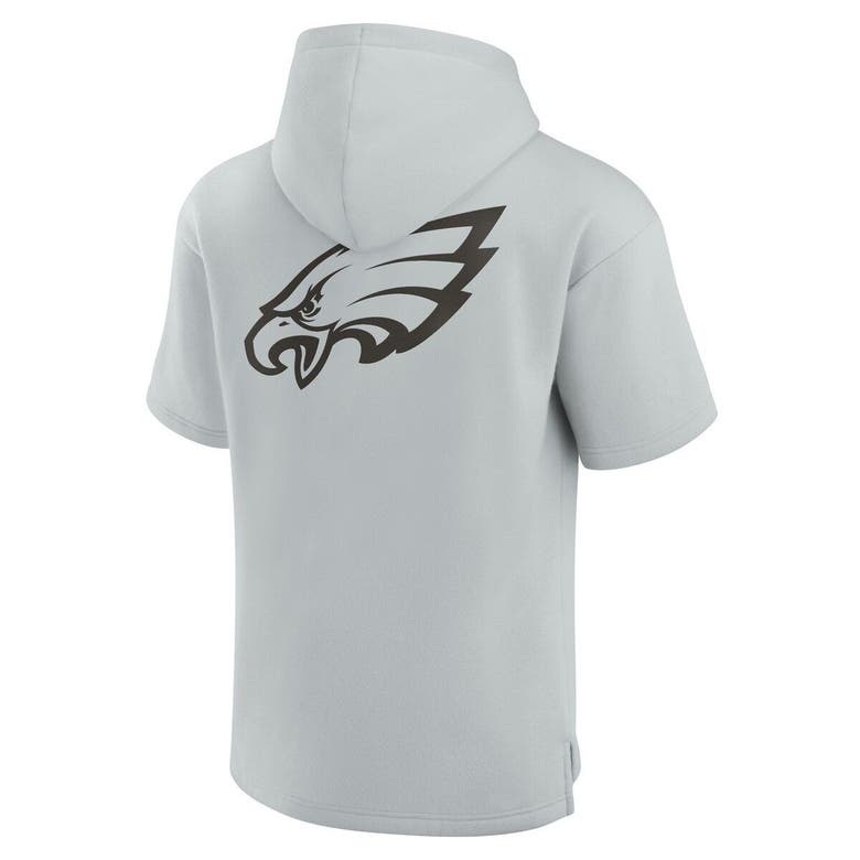 Shop Fanatics Signature Unisex  Gray Philadelphia Eagles Super Soft Fleece Short Sleeve Hoodie