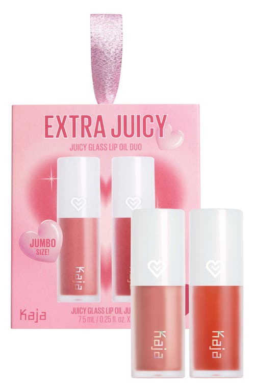 Shop Kaja Juicy Lip Oil Duo $48 Value In Plump Paloma/fig Smoothie