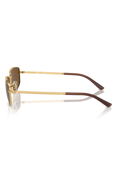 Shop Ray Ban Ray-ban 56mm Irregular Sunglasses In Gold/brown