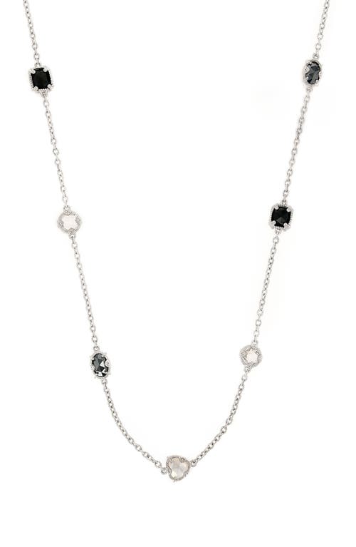 Shop Judith Ripka Hematite & White Agate Station Necklace In Silver/hematite/white Agate