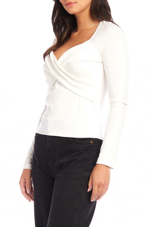 Fifteen Twenty Zelda Long Sleeve Crossover Top In Cream In Cream