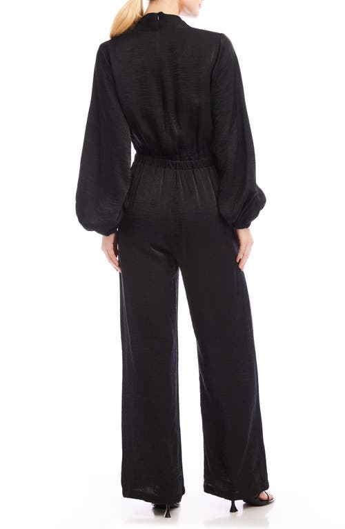 Fifteen Twenty Skyler Long Sleeve Wide Leg Jumpsuit In Black