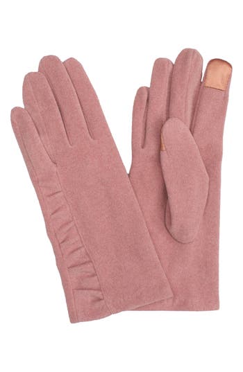Marcus Adler Ruched Jersey Touchscreen Gloves In Pink