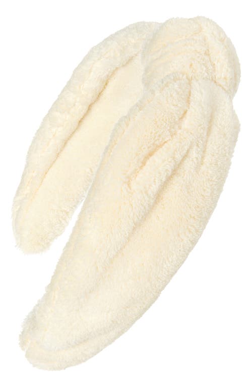 Top Knot Fleece Headband in Ivory