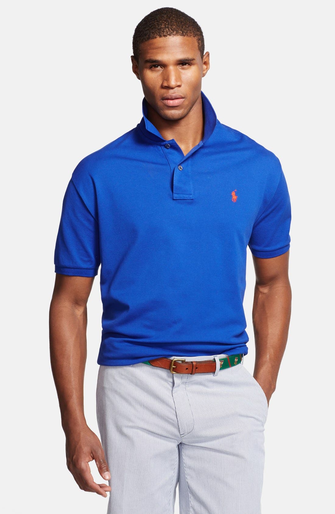 ralph lauren custom fit stretch mesh polo