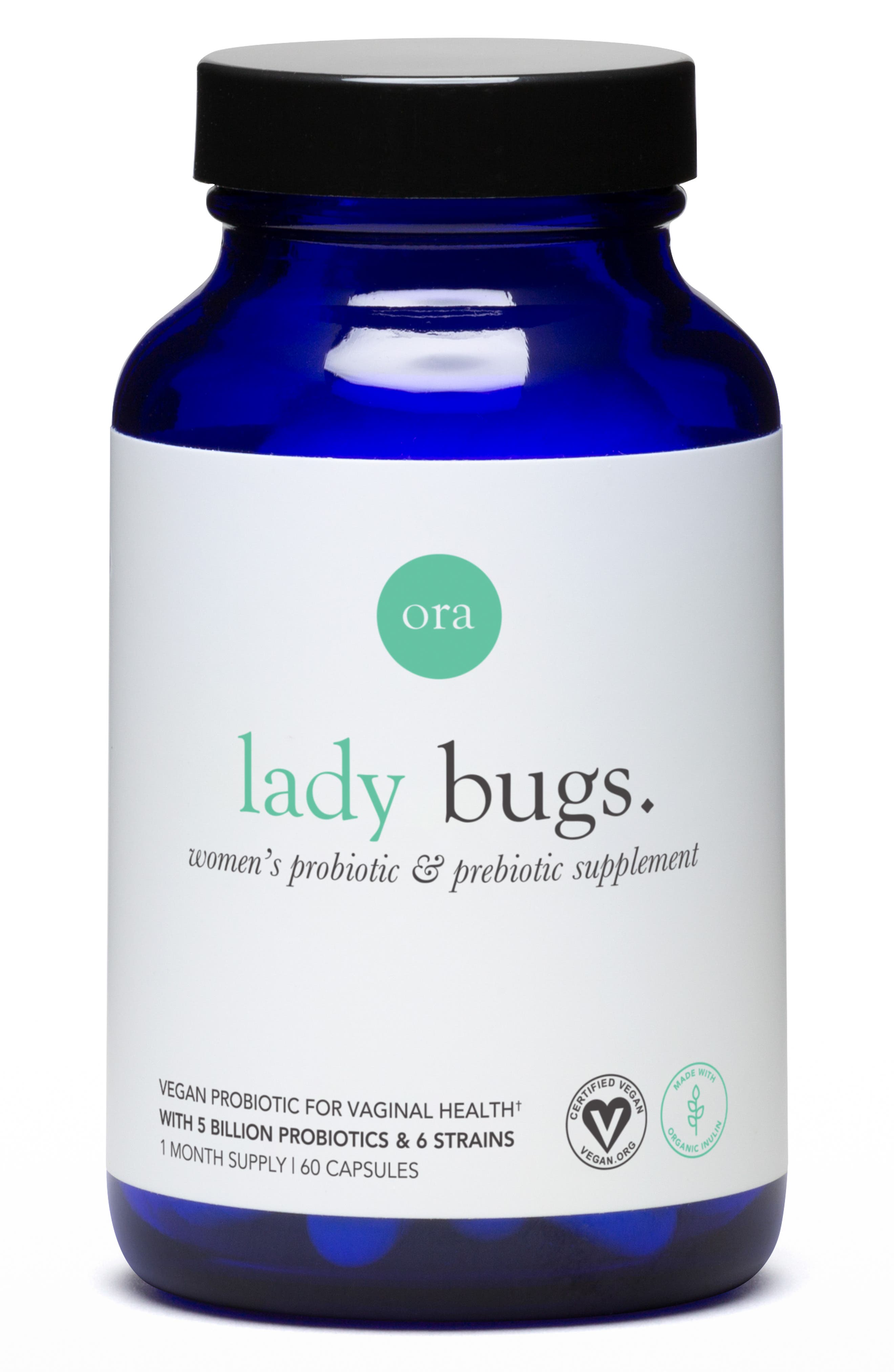 Ora Organic Lady Bugs Vegan Probiotic & Prebiotic Dietary Supplement