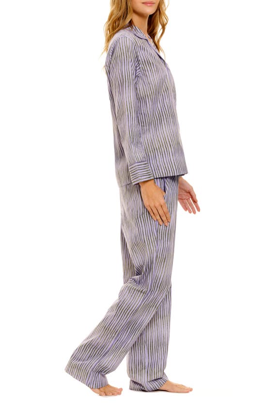 Shop The Lazy Poet Emma Seagrass & Waves Cotton Pajamas In Purple
