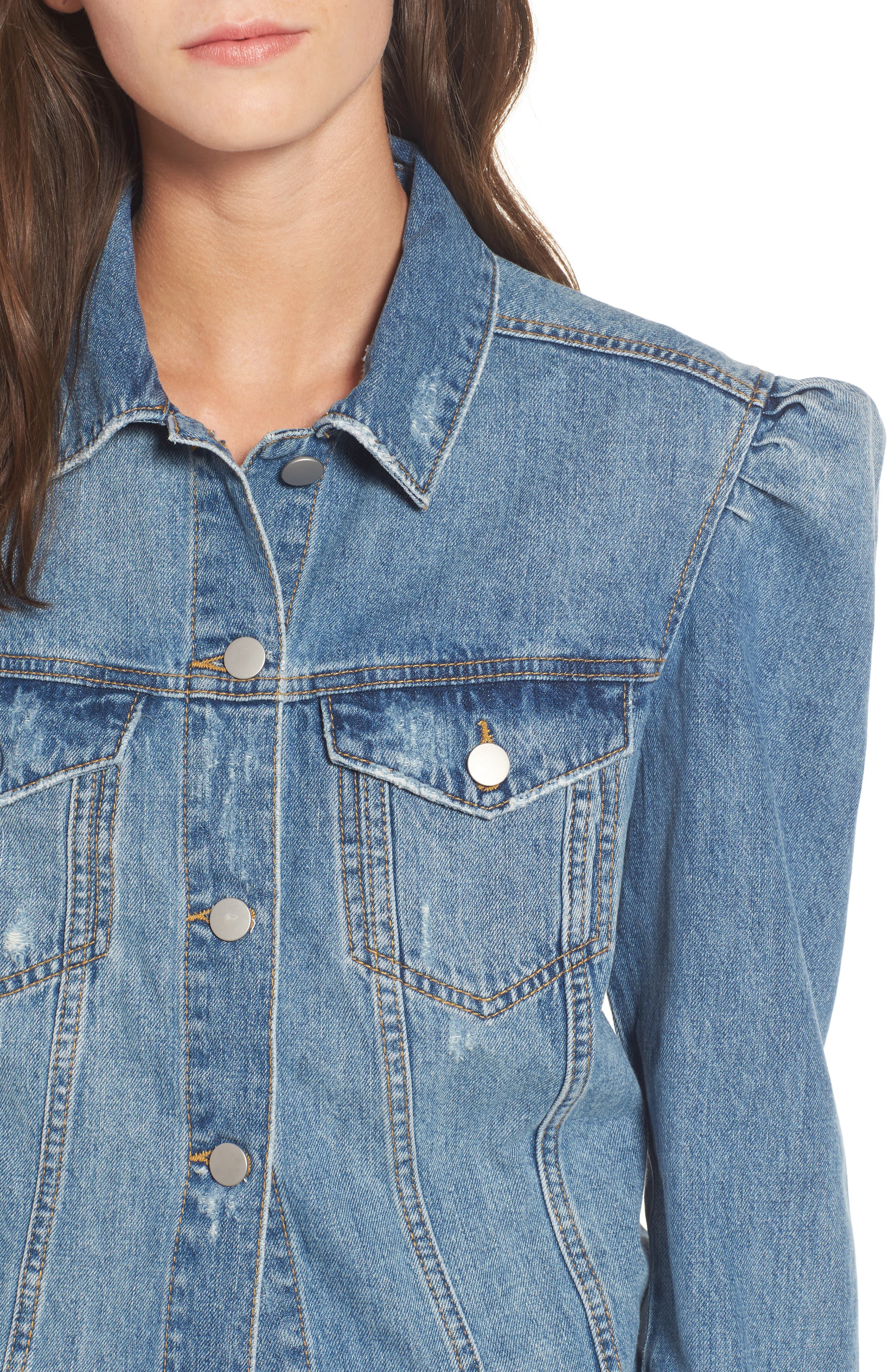 bp puff sleeve denim jacket