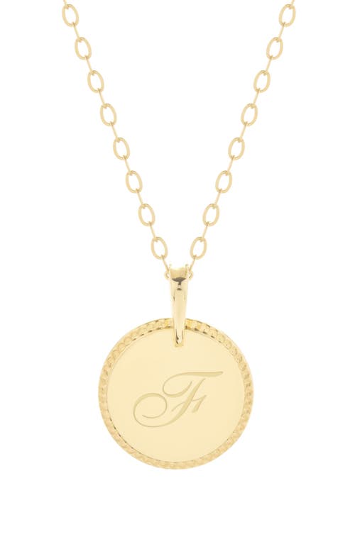 Milia Initial Pendant Necklace in Gold F
