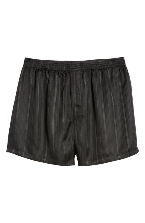 Herringbone Stripe Silk Boxer Shorts