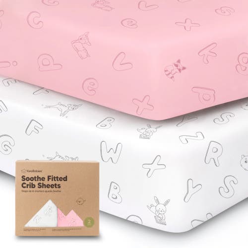 Shop Keababies Soothe Fitted Crib Sheet In Abc Land Rose