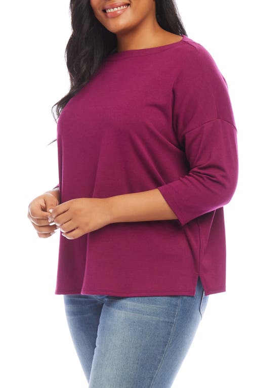 Shop Karen Kane Hemp & Organic Cotton Blend Top In Wine