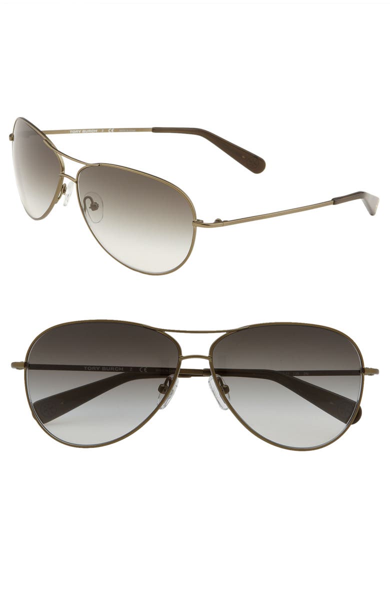 Tory Burch 60mm Metal Aviator Sunglasses | Nordstrom