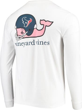 vineyard vines Men's Vineyard Vines White Houston Texans Whale Helmet Long  Sleeve T-Shirt