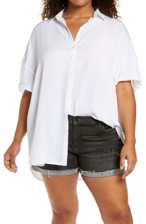Button-Up Tunic Shirt in White