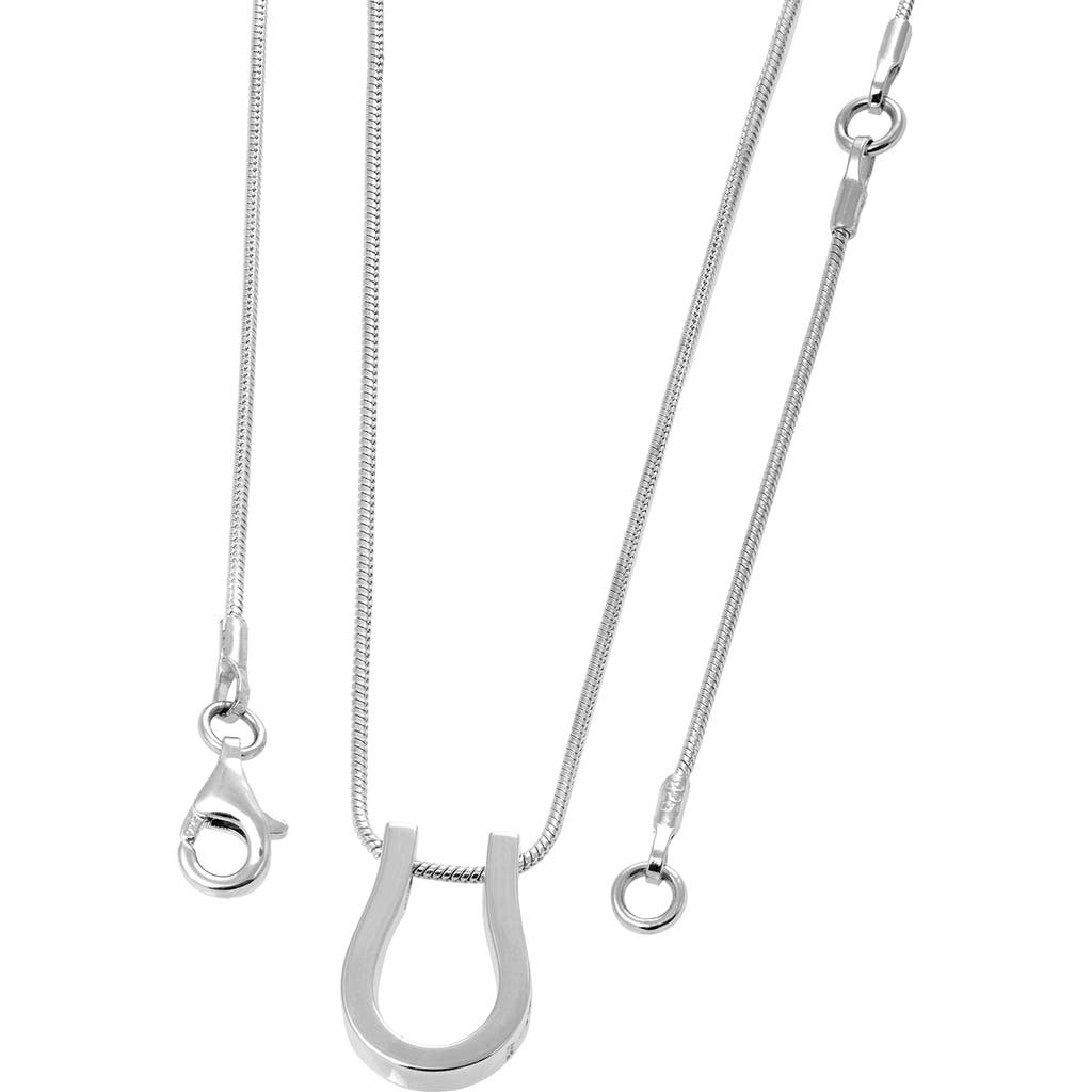 Lucy Quartermaine Horse Shoe Petal Pendant In Sterling Silver