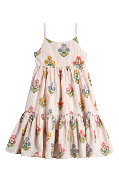 Mini Boden Kids' Floral Tiered Twirly Sundress Pink Woodblock at Nordstrom,