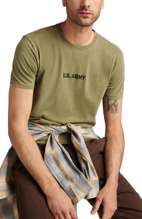 Lucky Brand Embroidered Army Logo T-shirt In Four Leaf Clover