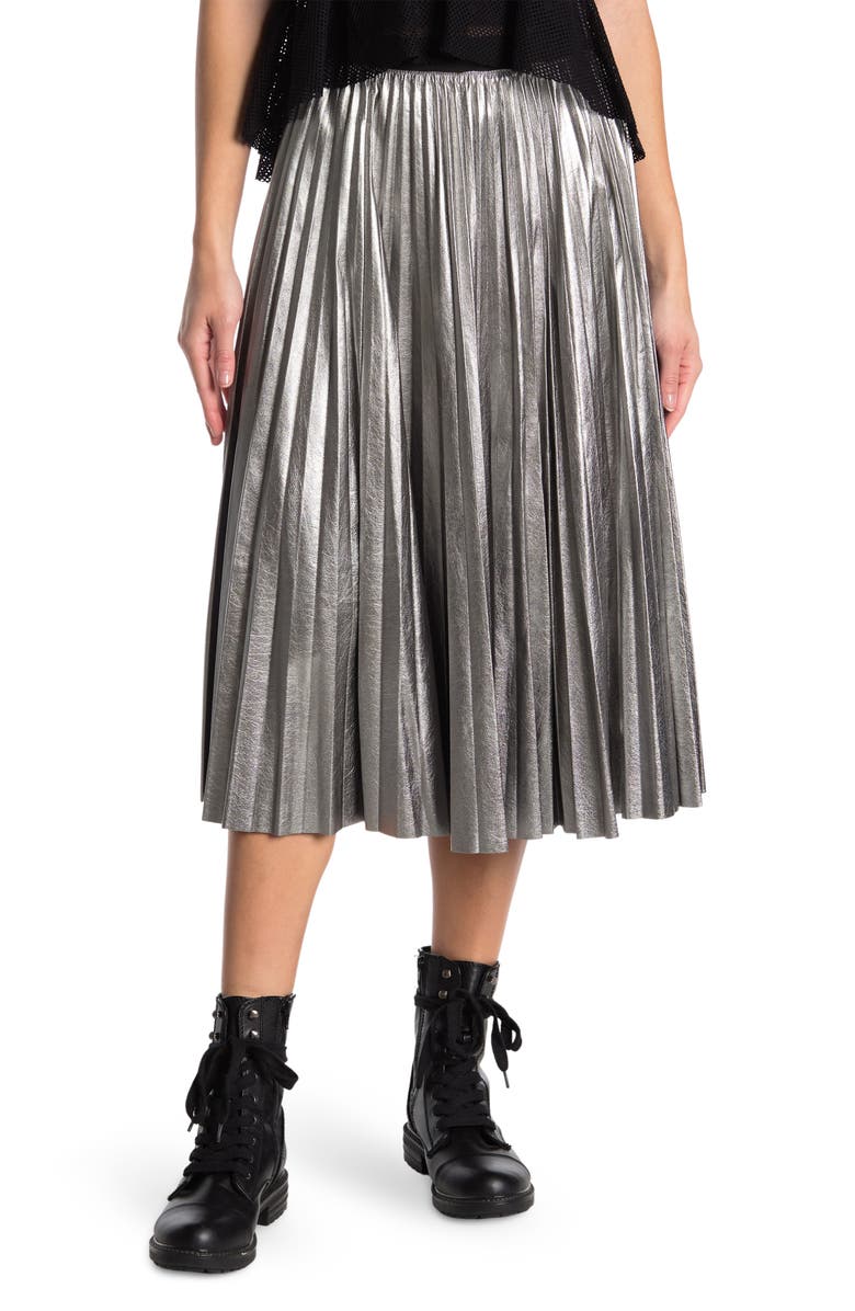 Pleated Leather Midi Skirt | Nordstromrack