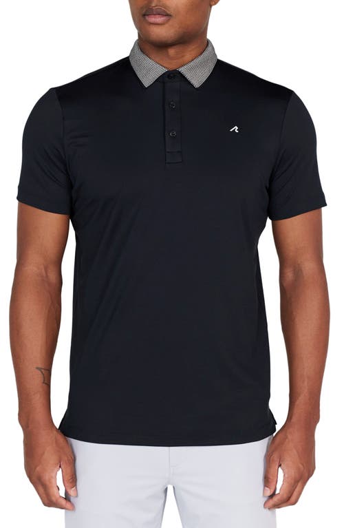 Darby Contrast Collar Performance Golf Polo in Tuxedo