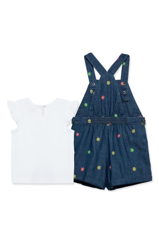 Shop Little Me Embroidered Jumper & Ruffle Top Set In Blue