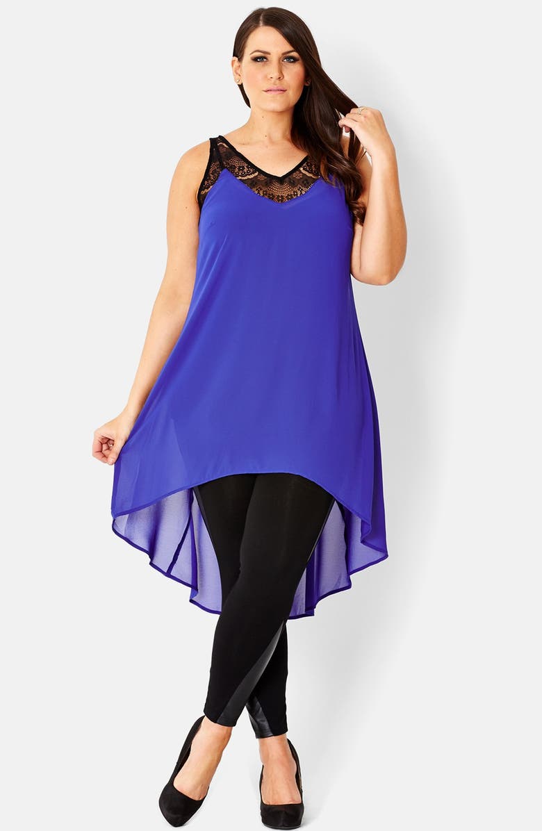 City Chic Lace Trim High/Low Tunic (Plus Size) | Nordstrom